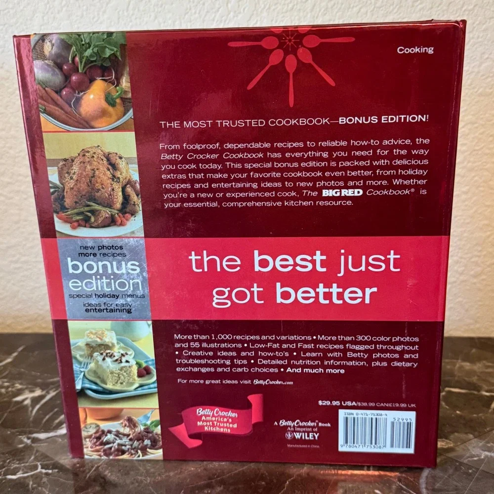 Betty Crocker Cookbook Bonus Edition 2006 Ring Binder The Big Red Cookbook Wiley
